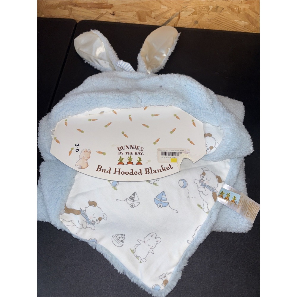 Bunnies By‎ The Bay Blossom Hooded Fur Blanket w/Satin Lined Bunny Ears Retired